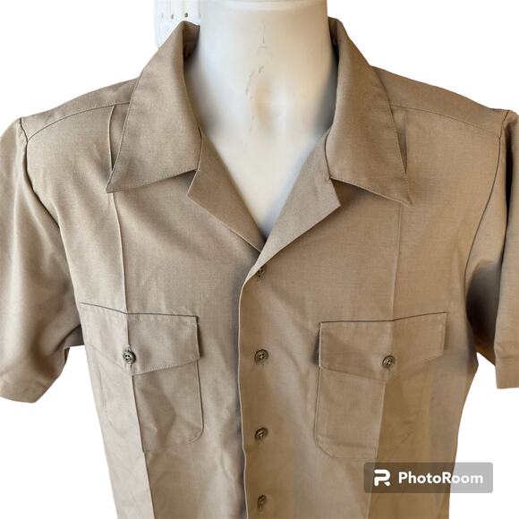 US Navy Authentic SU Service Uniform Button Front Shirt Mens L Officer Enlisted - Picture 4 of 9